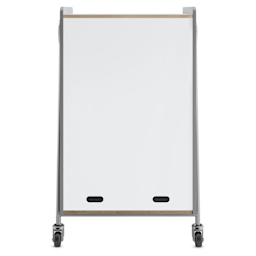 Safco Whiffle Typical 14 Double Storage Cart - Gray, dry-erase laminate in the back of the cart