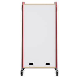 Safco Whiffle Typical 15 Double Storage Cart - Red, dry-erase laminate in the back of the cart
