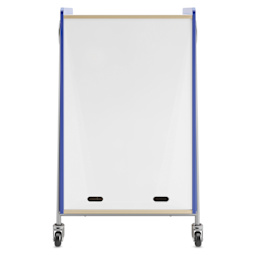 Safco Whiffle Typical 2 Double Storage Cart - Spectrum Blue, dry-erase laminate in the back of the cart