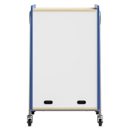 Safco Whiffle Typical 14 Double Storage Cart - Spectrum Blue, laminated dry-erase back of the cart