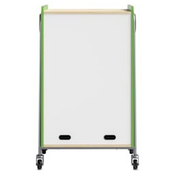 Safco Whiffle Typical 14 Double Storage Cart - Green, laminated dry-erase back of the cart