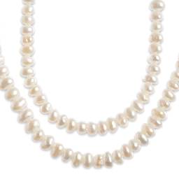 John Bead Earth's Jewels Freshwater Pearls - White, Semi-Round, 2 mm to 3 mm (Close-up of pearls)