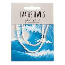 John Bead Earth's Jewels Freshwater Pearls - White, Rice, 2 mm to 3 mm (In packaging)