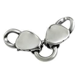 John Bead Stainless Steel Antique Silver Clasp - Leopard Head, 32 x 17 mm, underneath