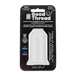 John Bead Good Nylon Beading Thread - 547 yd Spool, White (Front of packaging)