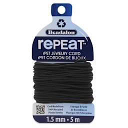 Beadalon Repeat Jewelry Cord - 1.5 mm x 5 m, Black 