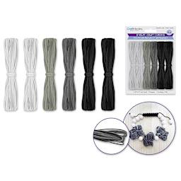 Craft Medley Faux Suede Jewelry Craft Cord Set - Gray Scale, Pkg of 18 (contents, packaging, crafting)