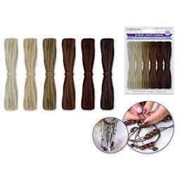 Craft Medley Faux Suede Jewelry Craft Cord Set - Brown Scale, Pkg of 18 (contents, packaging, crafting)