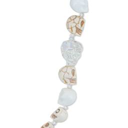 John Bead Assorted Skull Bead Strand - White, 6-1/2" Length, close-up
