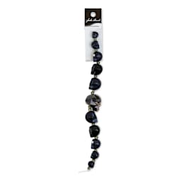 John Bead Assorted Skull Bead Strand - Black, 6-1/2" Length