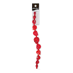 John Bead Assorted Skull Bead Strand - Red, 6-1/2" Length