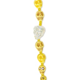 John Bead Assorted Skull Bead Strand - Yellow, 6-1/2" Length, close-up