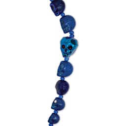 John Bead Assorted Skull Bead Strand - Dark Blue, 6-1/2" Length, close-up