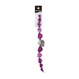 John Bead Assorted Skull Bead Strand - Purple, 6-1/2" Length