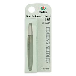 Tulip Needle Company Beading Needles - Embroidery, Size 10, Short, Pkg of 4, front of the packaging