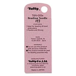 Tulip Needle Company Beading Needles - Size 13, Pkg of 2, back of the packaging