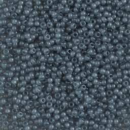 John Bead Miyuki Glass Seed Beads - Light Slate Grey, close-up