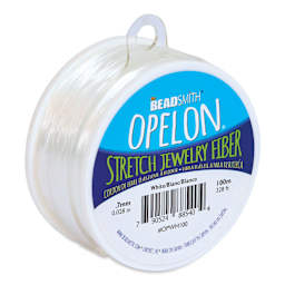 Beadsmith Opelon Stretch Jewelry Fiber - White, 100 m, sideways