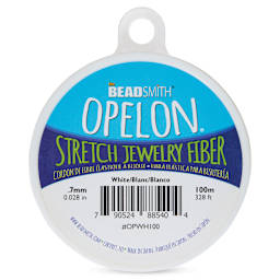 Beadsmith Opelon Stretch Jewelry Fiber - White, 100 m, front of the packaging
