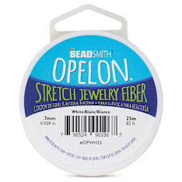 Beadsmith Opelon Stretch Jewelry Fiber - White, 25 m, front of the packaging