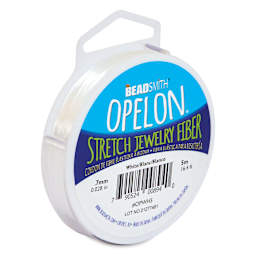 Beadsmith Opelon Stretch Jewelry Fiber - White, 5 m, sideways