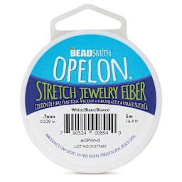 Beadsmith Opelon Stretch Jewelry Fiber - White, 5 m, front of the packaging