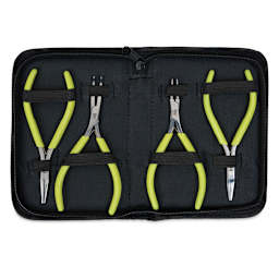 Beadsmith Micro-Fine Pliers Set, carrying case opened showing pliers