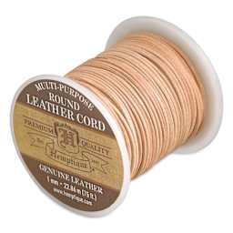 Hemptique Round Leather Cord - Natural, 1 mm