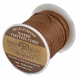 Hemptique Waxed Cotton Cord - Brown, 1 mm