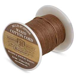 Hemptique Waxed Cotton Cord - Brown, 0.5 mm