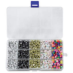 Blick Alphabet Bead Box - Set of 15 - contents, top view