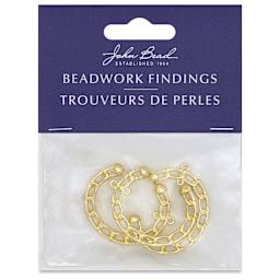 John Bead Beadwork Findings - Gold Chain Half Circle, Pkg of 3, front of package