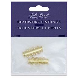John Bead Beadwork Findings - Gold Tube, 4 Strands, Pkg of 2, front of packaging