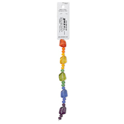John Bead DIY Designer Glass Bead Strand - Nuggets Rainbow Mix back of packaging