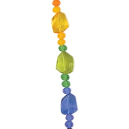 John Bead DIY Designer Glass Bead Strand - Nuggets Rainbow Mix close-up