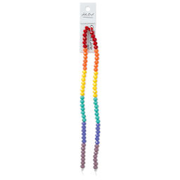 John Bead DIY Designer Glass Bead Strand - Opaque Rainbow Mix front of packaging