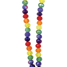 John Bead DIY Designer Glass Bead Strand - Transparent Rainbow Mix close-up