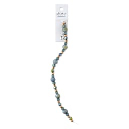 John Bead DIY Designer Glass Bead Strand - Glass and Metal, Blue Hematite