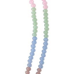 John Bead DIY Designer Glass Bead Strand - Faceted Rondelle, Pastel, 4 mm x 6 mm close-up