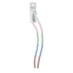 John Bead DIY Designer Glass Bead Strand - Faceted Rondelle, Pastel, 4 mm x 6 mm