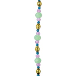 John Bead DIY Designer Glass Bead Strand - Glass and Metal, Light Green close-up