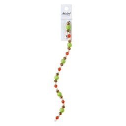 John Bead DIY Designer Glass Bead Strand - Faceted Rondelle, Green and Orange