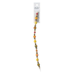 John Bead DIY Designer Glass Bead Strand - Glass and Hematite, Orange and Yellow