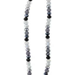 John Bead DIY Designer Glass Bead Strand - Faceted Rondelle, Gray, 6 mm close-up