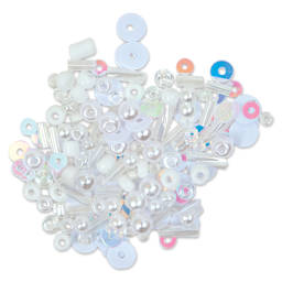 John Bead Sequins & Beads Kit - White, 81 g assortment of included beads