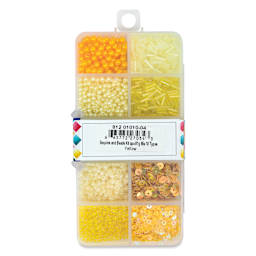 John Bead Sequins & Beads Kit - Yellow, 81 g back of packaging