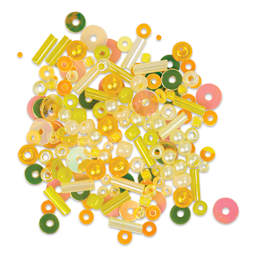John Bead Sequins & Beads Kit - Yellow, 81 g assortment of included beads