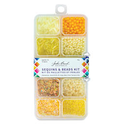 John Bead Sequins & Beads Kit - Yellow, 81 g front of packaging