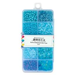 John Bead Sequins & Beads Kit - Blue, 81 g back of packaging