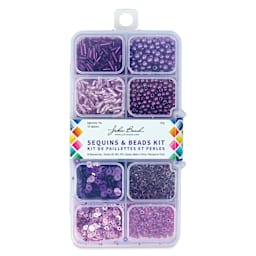 John Bead Sequins & Beads Kit - Purple, 81 g front of packaging